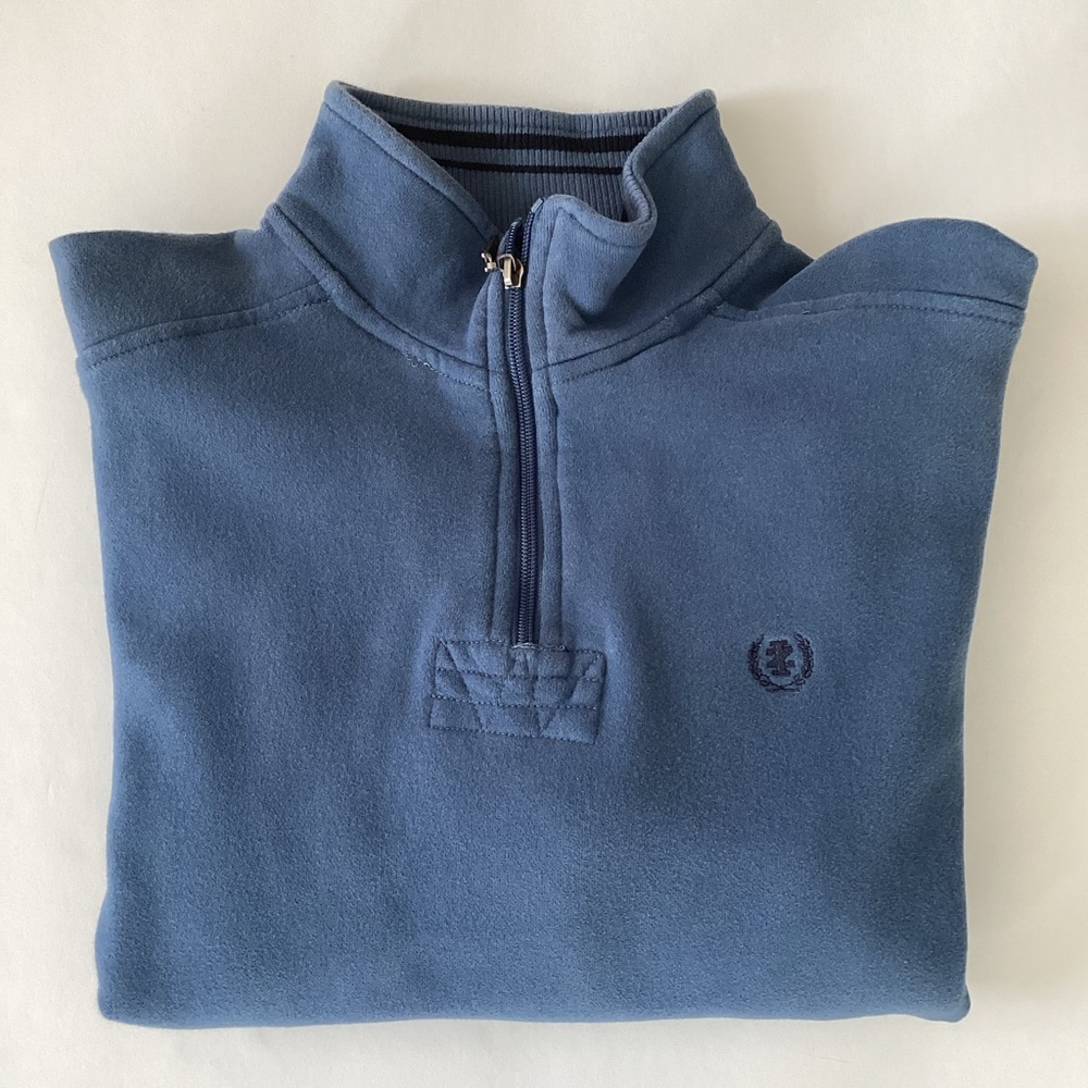 Izod Mens Blue 1/4 Zip Up Sweatshirt Size Medum